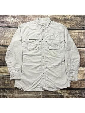 LL Bean Shirt Mens Large Tall Tropicwear Vented Fishing UPF 50 White
